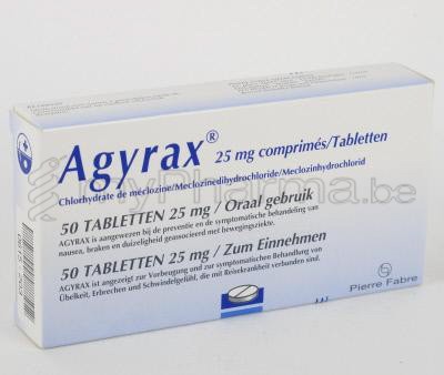 AGYRAX 25 MG 50 TABL (geneesmiddel)